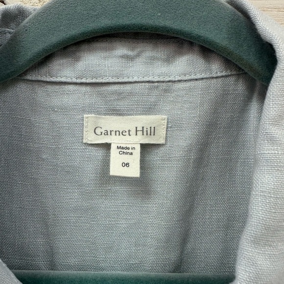 Garnet Hill Sleeveless Linen Button-Down Dress - Size 6 - Picture 4 of 7